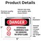 Signmission Hydrogen Flammable Gas No Smoking Open Flame Danger Sign, Vinyl Decal, 5in W x 3.5in L, 2PK OS-2PACK-DS-D-35-L-1370 - alternate 3